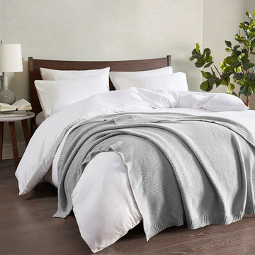 Bree Knit Throw - Grey