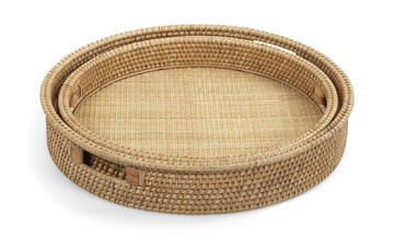 Rattan Trays - Set of 2