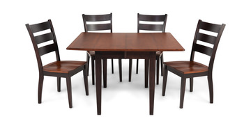 Saber Solid Maple Table With 2 leaves and 4 Lillian dining chairs