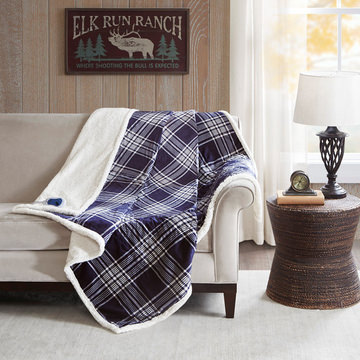Plaid Heated Throw