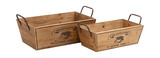 Metal Handle Wood Trays - Set of 2 thumbnail 1