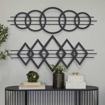 Geometric Metal Wall Decor - Set of 2