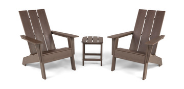 Sunrise 3 Piece Adirondack Set - Dark Teak