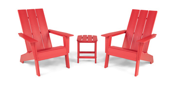 Sunrise 3 Piece Adirondack Set - Red