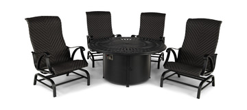 image San Tropez 5 Piece Fire Table Chat Set 