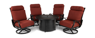 San Tropez 5 Piece Patio Fire Table Set