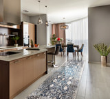 Panache Taupe Blue Area Rug - 2′3″ X 7′7″ thumbnail 2