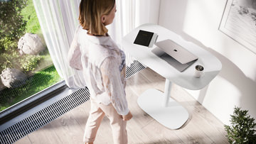 Soma Lift Desk - Satin White