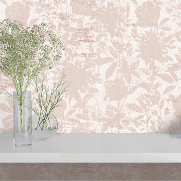 Garden Floral Dusted Pink Wallpaper