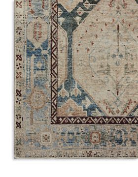 Magnolia Home Lenna Denim Sand Area Rug - 2′0″ X 5′0″