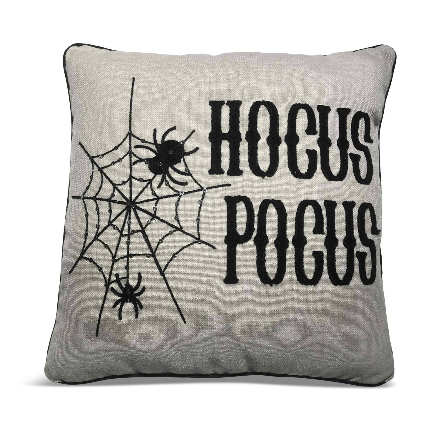 Halloween Pillow Black Velvet with Jeweled Spider