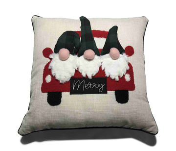 Gnomes In Truck Pillow