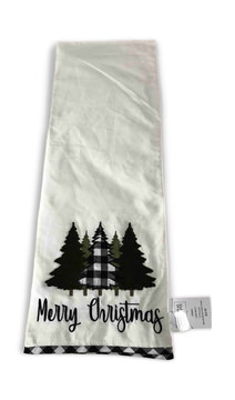 image Black/White Plaid Tree Table Runner