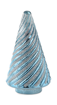 image Teal with Silver Swirl Glass Tree - Medium
