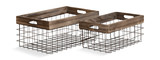 Metal Wood Baskets - Set of 2 thumbnail 1