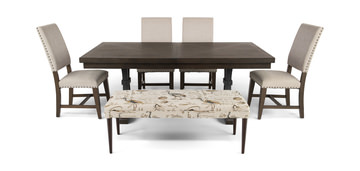 Natalie Dining Table With 4 Chairs And Bench