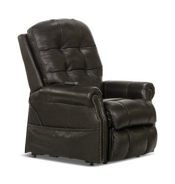 image Watt Leather Power “Lay Flat” Lift Chair Recliner - Chocolate