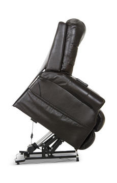 Watt Leather Power “Lay Flat” Lift Chair Recliner - Chocolate