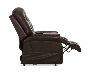 Watt Leather Power “Lay Flat” Lift Chair Recliner - Walnut