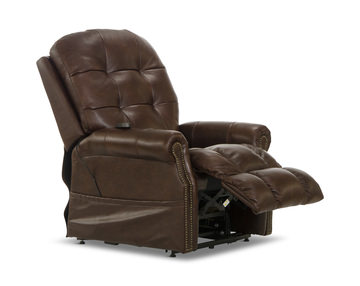 Watt Leather Power “Lay Flat” Lift Chair Recliner - Chocolate