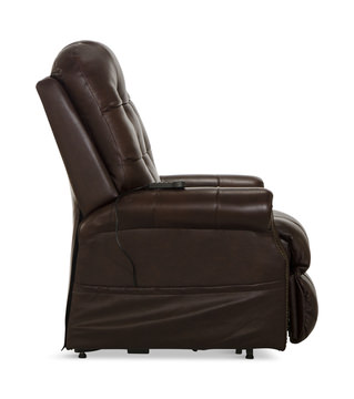 Watt Leather Power “Lay Flat” Lift Chair Recliner - Walnut