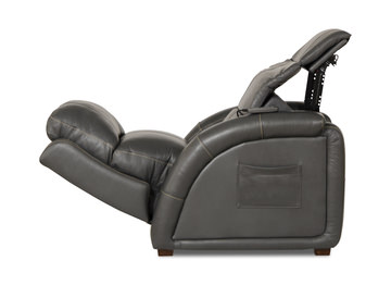 Jetson Zero Gravity Leather Power Recliner - Gunmetal
