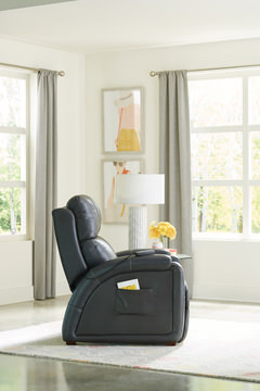 Jetson Zero Gravity Leather Power Recliner - Gunmetal