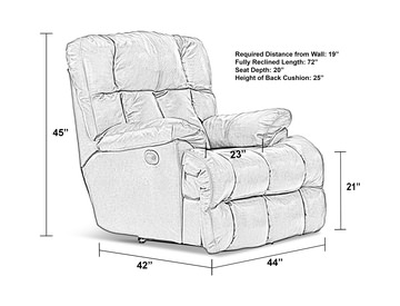 Regula Leather Lay Flat Power Recliner - Chocolate