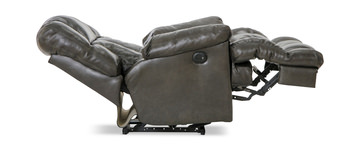 Regula Leather Lay Flat Power Recliner - Steel