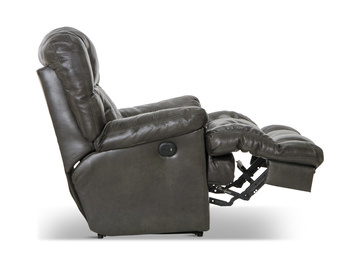 Regula Leather Lay Flat Power Recliner - Steel