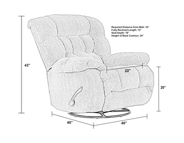 Daly Power Recliner - Cobblestone