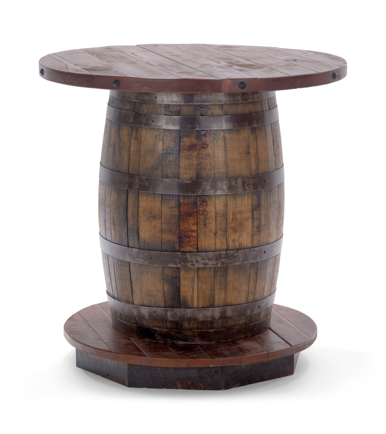 whiskey barrel high top table