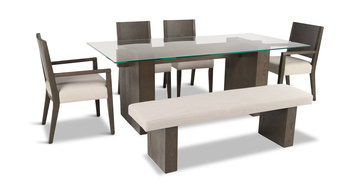 image Sequoia Table With 2 Side Chairs, 2 Arms Chairs And Bench