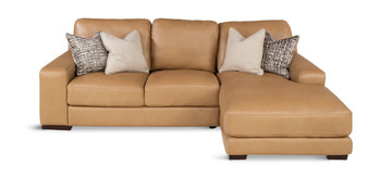 Cutler 2 Piece Leather Modular Sectional - Right Chaise