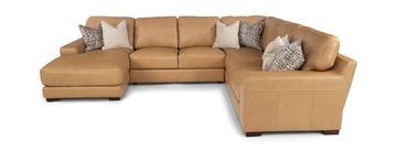 Cutler 4 Piece Leather Modular Sectional - Left Chaise