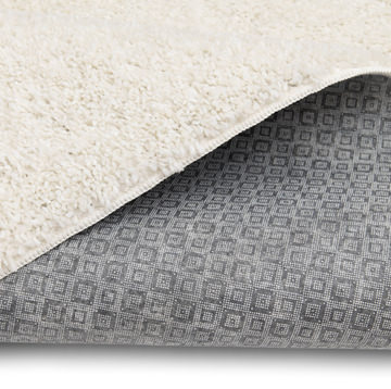 Taylor White/Cream Shag Area Rug - 5′3″ X 7′0″