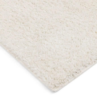 Taylor White/Cream Shag Area Rug - 5′3″ X 7′0″