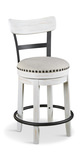Farmhouse Swivel Seat Counter Stool - White thumbnail 1