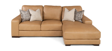 Cutler 2 Piece Leather Modular Sectional - Right Chaise