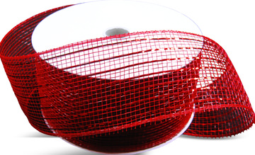 2.5″ Mesh Ribbon- Red