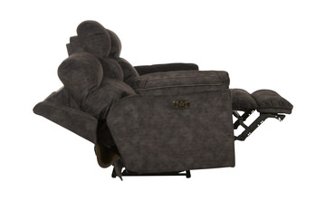 Verde Power Reclining Loveseat With Console - Smoke