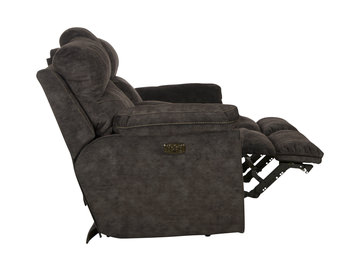Verde Power Reclining Loveseat With Console - Smoke