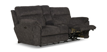 Verde Power Reclining Loveseat With Console - Smoke