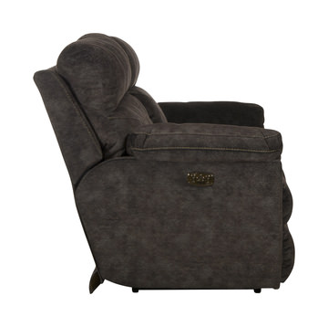 Verde Power Reclining Loveseat With Console - Smoke