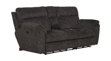 Verde Power Reclining Loveseat With Console - Smoke