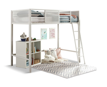 Trellis Twin White Loft - White