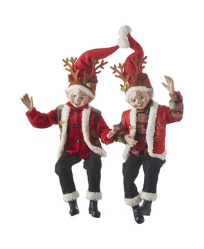 Posable Elf  w/ Reindeer Antlers