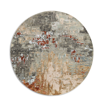 Hand Knotted 8′0″ X 8′2″ Round Area Rug