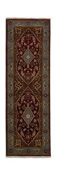 Hand Knotted Red/Blue 2′6″ x 7′9″ Area Rug