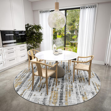 image Urban Rug Winslow Grey Tin Area Rug Round - 8′0″ x 8′0″  